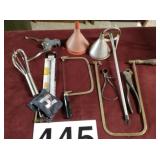 Funnels , Coping saws and misc