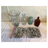 Silverware, Benjamin Franklin jug, vases.