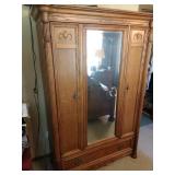 Mirrored wooden wardrobe - 75T x 50W x 21D