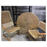 Wicker table with 4 chairs and rocker and bag of