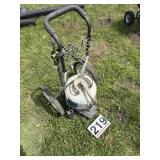 Burner with propane bottle on cart