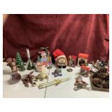 Christmas trinkets-trees, candle holders,