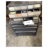 Two storage cabinets  one is on wheels and has