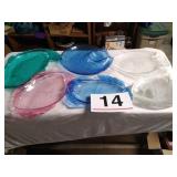 Glass and plastic fish and seafood servers