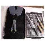 Grill trays, knives, lighters and spatulas