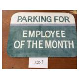 Employee of the month metal sign