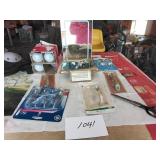 Mini Fridge, Assorted Light Bulbs, Door Stoppers,