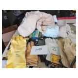Assortment of gloves and rags