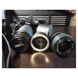 Vivitar v335camera with accessories and extra
