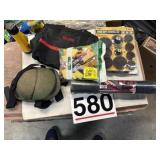 Craftsman bag, flashlight, sand, disc,