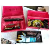 Tool boxes with glov3s, small jumper cables,