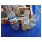 Wooden box of bottles