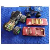 Monster trucks and cars