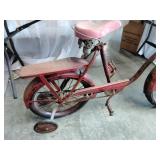 Antique Roadmaster bike with training wheels