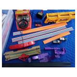Hot wheels cars, tracks, and equipment