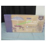 PORTABLE PICNIC TABLE & UMBRELLA