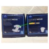 2- MEDLINE EXTENDED WEAR BRIEFS