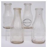 4 Twin Brook Farm Embossed Round Bottles