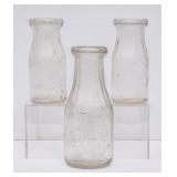 3 Violet Dairy-Asheville, NC Round Milk Bottles
