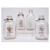 4 Farmers Dairy, Charlotte, NC Square Milk Bottles