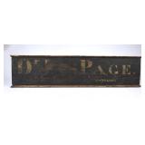 Early "Dr. J. C. Page" Wood Sign, Civil War Era
