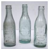3 NC Straight Side Green Glass Bottles