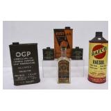 6 Household Cleaner/Oil Tins/Bottle