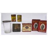 Lot of Tobacco/Snuff Tins/Glass