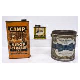 3 Syrup Tins