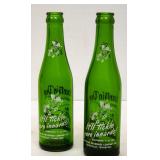 2 Mt Dew Hillbilly Green Glass Name Bottles