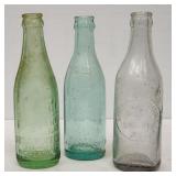 3 Asheville & Shelby NC Straight Side Soda Bottles