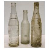 3 Asheville, NC Straight Side Soda Bottles