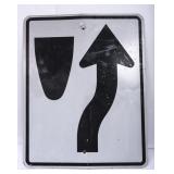 Large Median Road Warning Traffic Sign