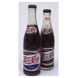 2 Pepsi:Cola  Double-Dot Filled Glass Bottles