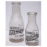 2 Biltmore Round Clear Milk Bottles