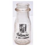 Biltmore Round Half Pint Clear Milk Bottle