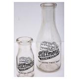 2 Biltmore Round Quart & Half Pint Clear Bottles