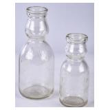 2 Biltmore Round Quart & Pint Cream Top Bottles