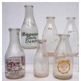 Lot of 6 SC Dairy Clear Milk Bottles