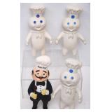 Pillsbury Dough Boy & Magic Chef Rubber Dolls