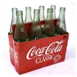 8 Coca-Cola 16oz Green Glass Soda Bottles w/Carton