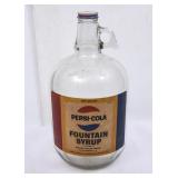 Pepsi-Cola 1gal Fountain Syrup Clear Glass Jug