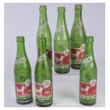 6 Kick 10oz Green Glass Bottles
