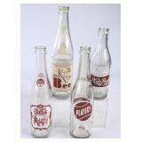 4 Clear Glass Soda Bottles