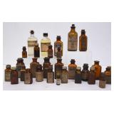 Lot of Small Brown & More Glass Medicine Bottles