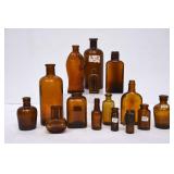 Various Size Brown Glass Medicine Bottles