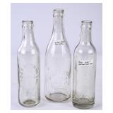 3 MD & RI Embossed Clear Glass Bottles
