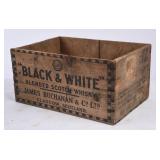 "Black & White" Blended Scotch Whiskey Wood Crate