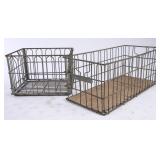 2 Biltmore Dairy Farms Metal Wire Crates