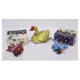 3 Vintage Pull-Back & Wind-Up Toys
